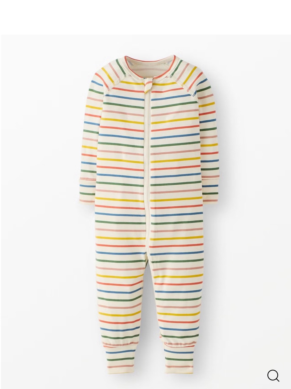 Hanna Andersson Cream One-Piece with Rainbow Stripes